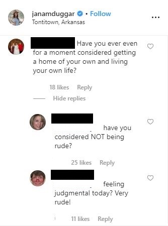 Comments on Jana Duggar's earlier post.