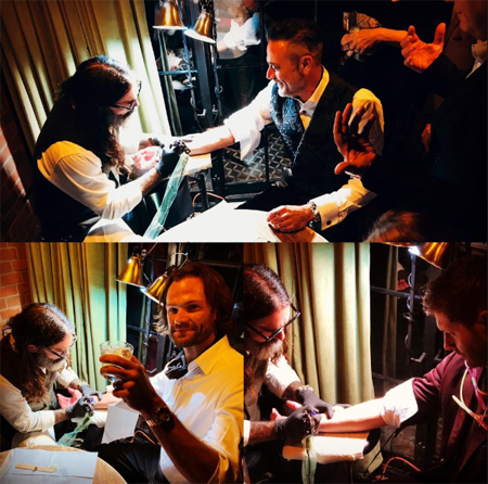 Jared Padalecki, Jensen Ackles and Jeffrey Dean Morgan get their tattoos together.