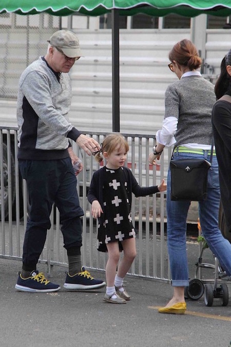 Steve Martin with his daughter, Mary, and wife, Anne, during a visit to the farmer's market.