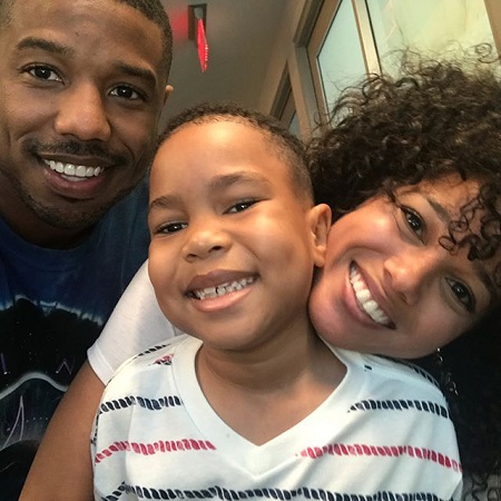 Michael Jordan, Ja'Siah Young and Alisha Wainwright taking a selfie during filming of 'Raising Dion'.