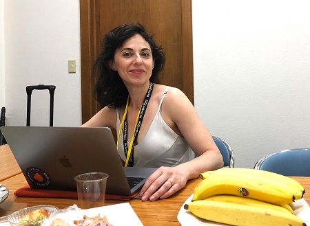 New York Times reporter Annie Karni on duty with the White House press pool following President Trump during his state visit to Japan