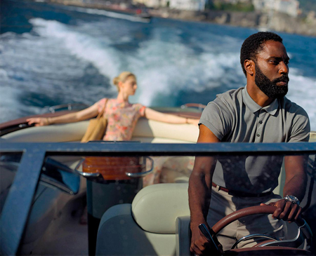 John David Washington was terrified to drive a boat during the filming of Tenet.