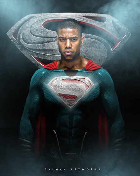 Michael B. Jordan as Superman as illustrated by fan.