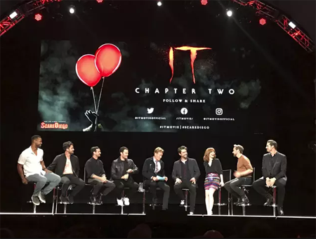 The panel of IT Chapter two at comic con with Conan.