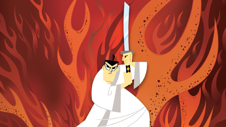 Samurai Jack with his sword.