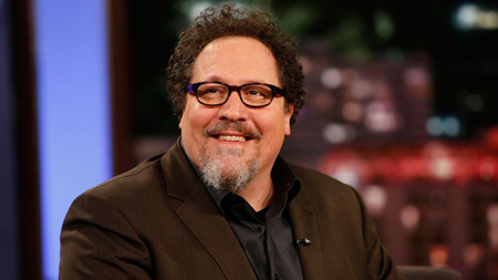 Jon Favreau at a talk show.