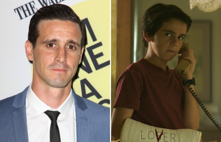 James Ransone in side by side picture with the younger version of the character in IT: Chapter 2.