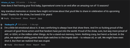 Response by Eric Kripke.