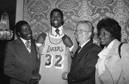 Magic Johnson during his draft day