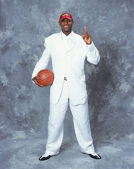 LeBron James on his draft night.