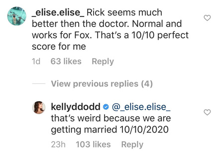 Instagram comment by Kelly Dodd