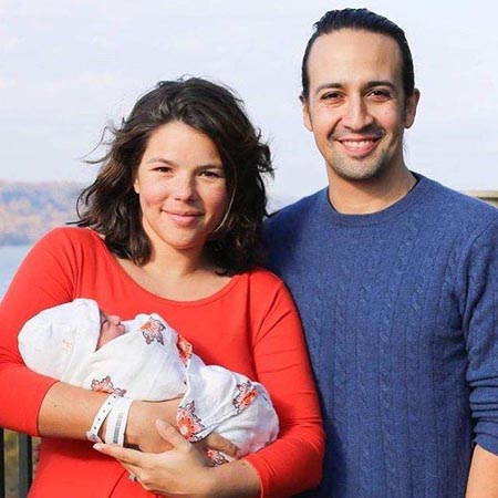 Lin-Manuel Miranda and Vanessa Nadal with their firstborn.