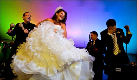 Lin-Manuel Miranda and Vanessa Nadal during their marriage ceremony