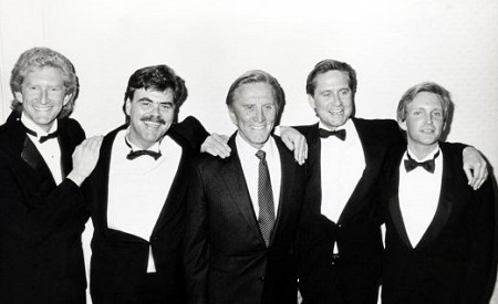 The American Academy of Dramatic Arts Tribute to Kirk Douglas. In photo, Peter Douglas, Joel Douglas, Kirk Douglas, Michael Douglas, and Eric Douglas.