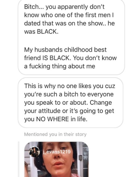 jenelle evans message to ashley jones.