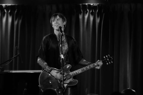 Reeve Carney enjoying performing his single.