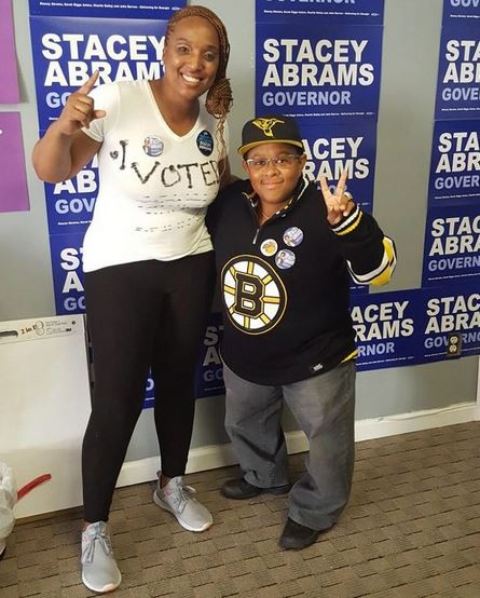 Emmanuel Lewis with his close friend. 